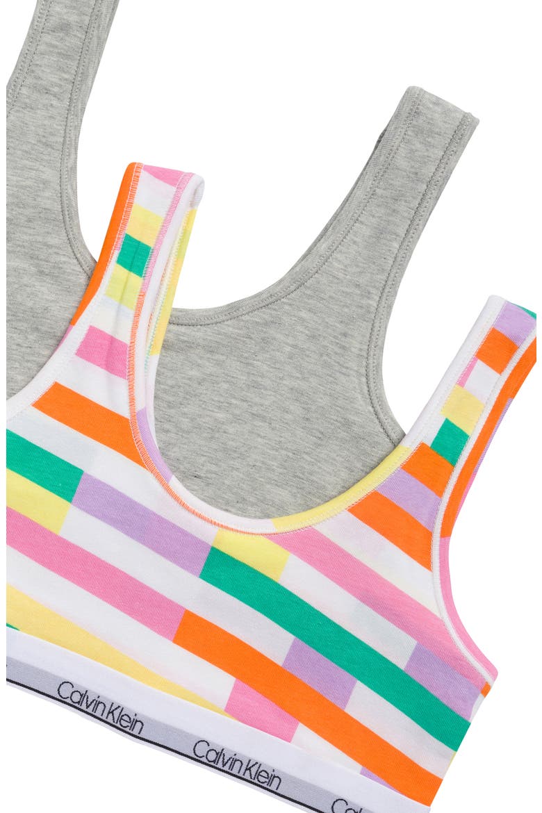 Modern Cotton Bralettes - Pack of 2, Alternate, color, WHITE MULTI/ GREY