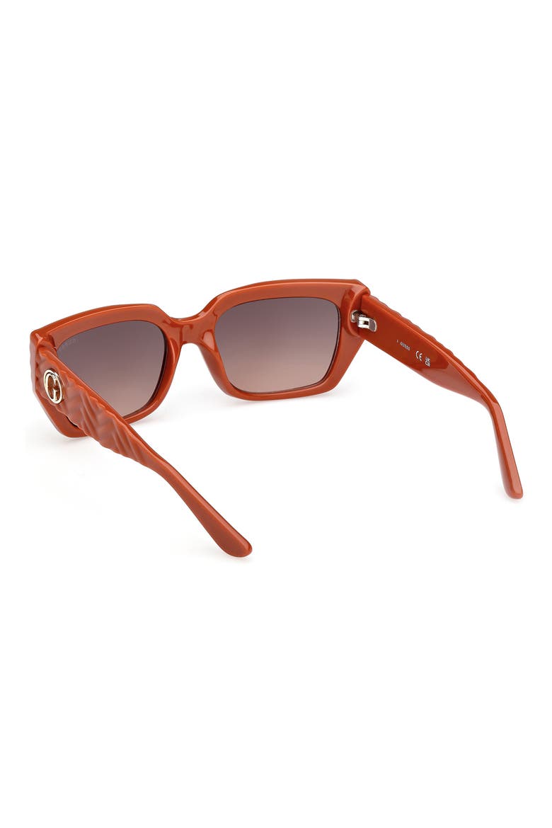 Rectangular Sunglasses, Alternate, color, ORANGE/ GRADIENT BROWN