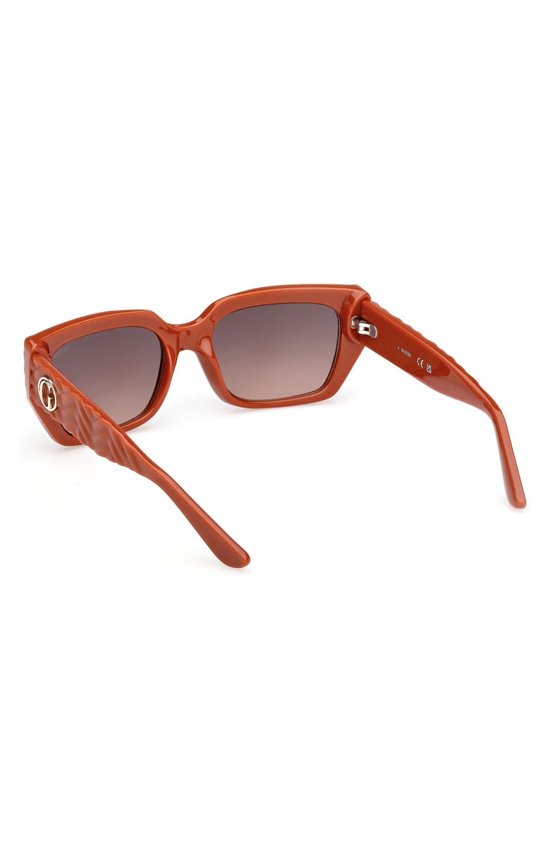 GUESS Rectangular Sunglasses, Alternate, color, Orange/ Gradient Brown
