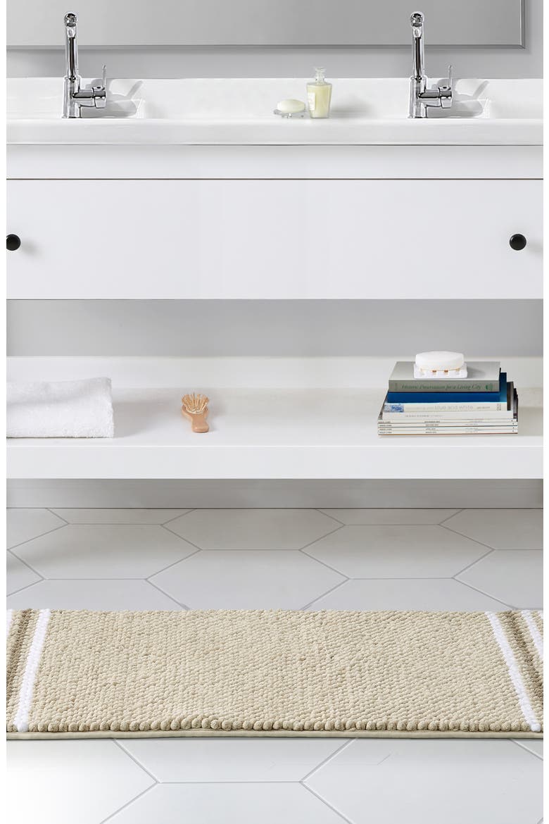 Aiden Stripe Jacquard Runner Bath Rug, Alternate, color, TAUPE
