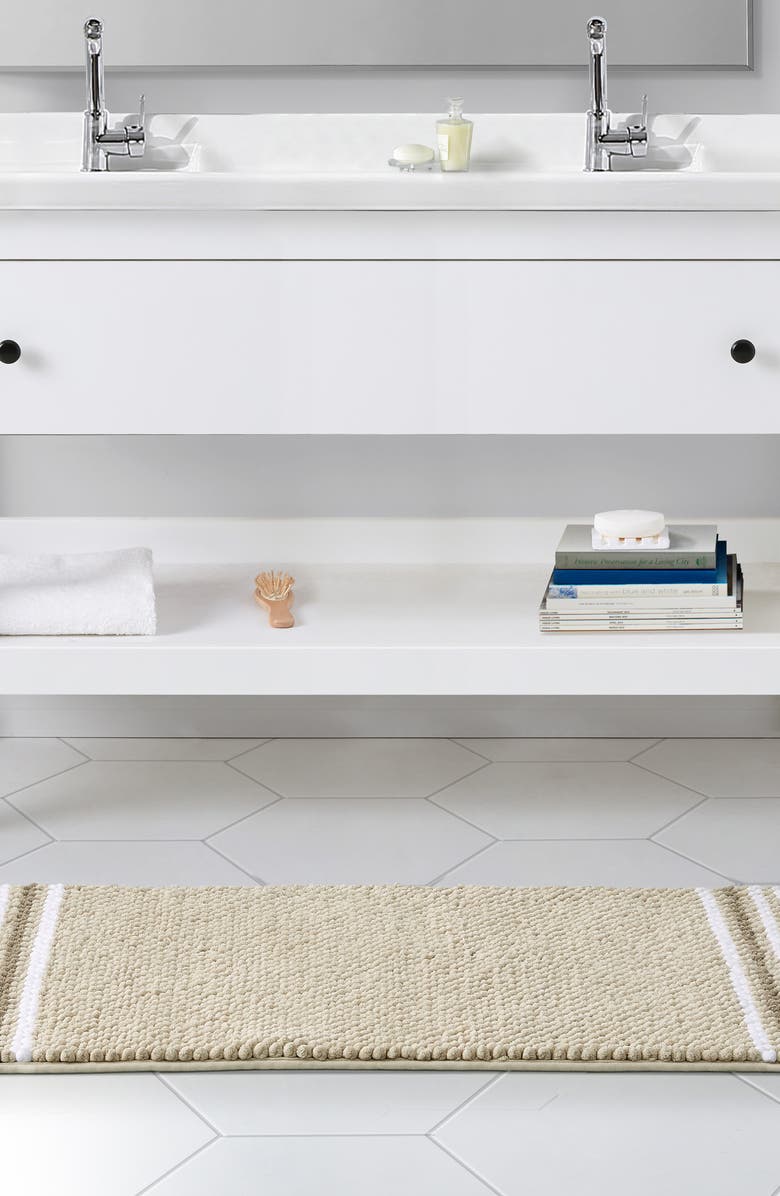 VCNY HOME Aiden Stripe Jacquard Runner Bath Rug, Alternate, color, Taupe