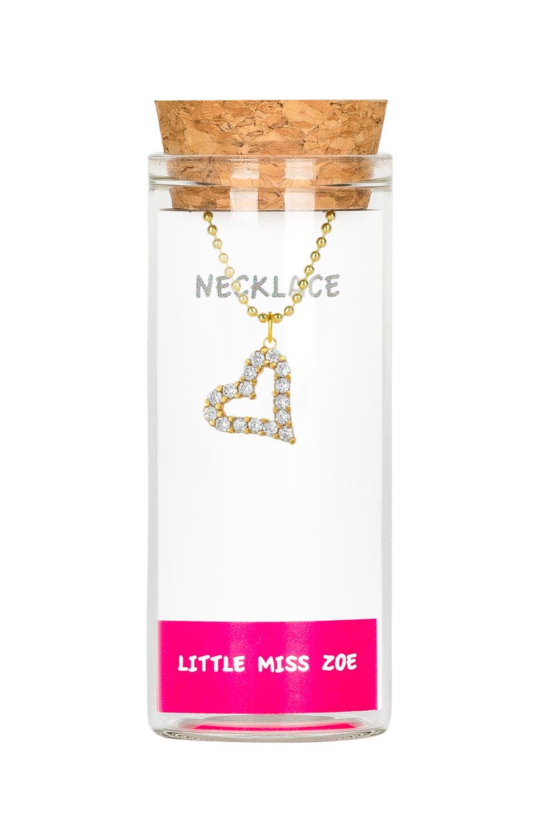 Little Miss Zoe Heart Charm Necklace, Main, color, Gold