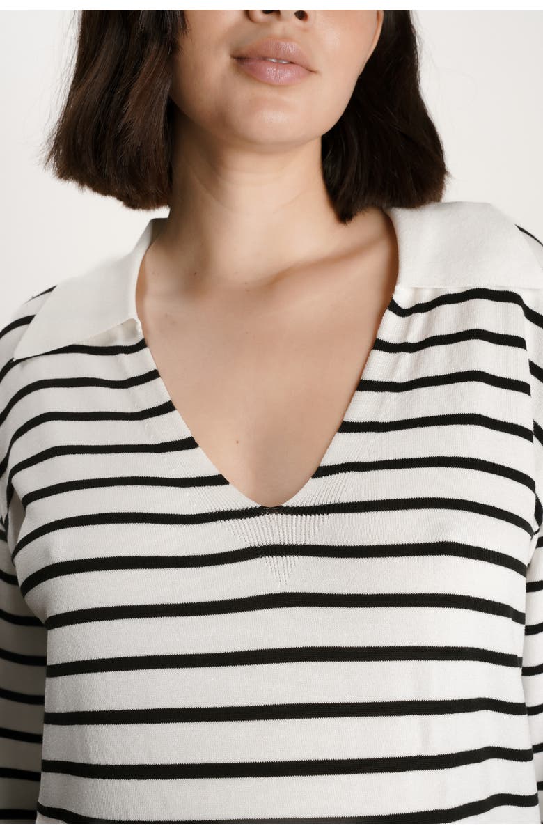 Nom Maternity Suki Maternity Sweater, Alternate, color, White 
Black Striped