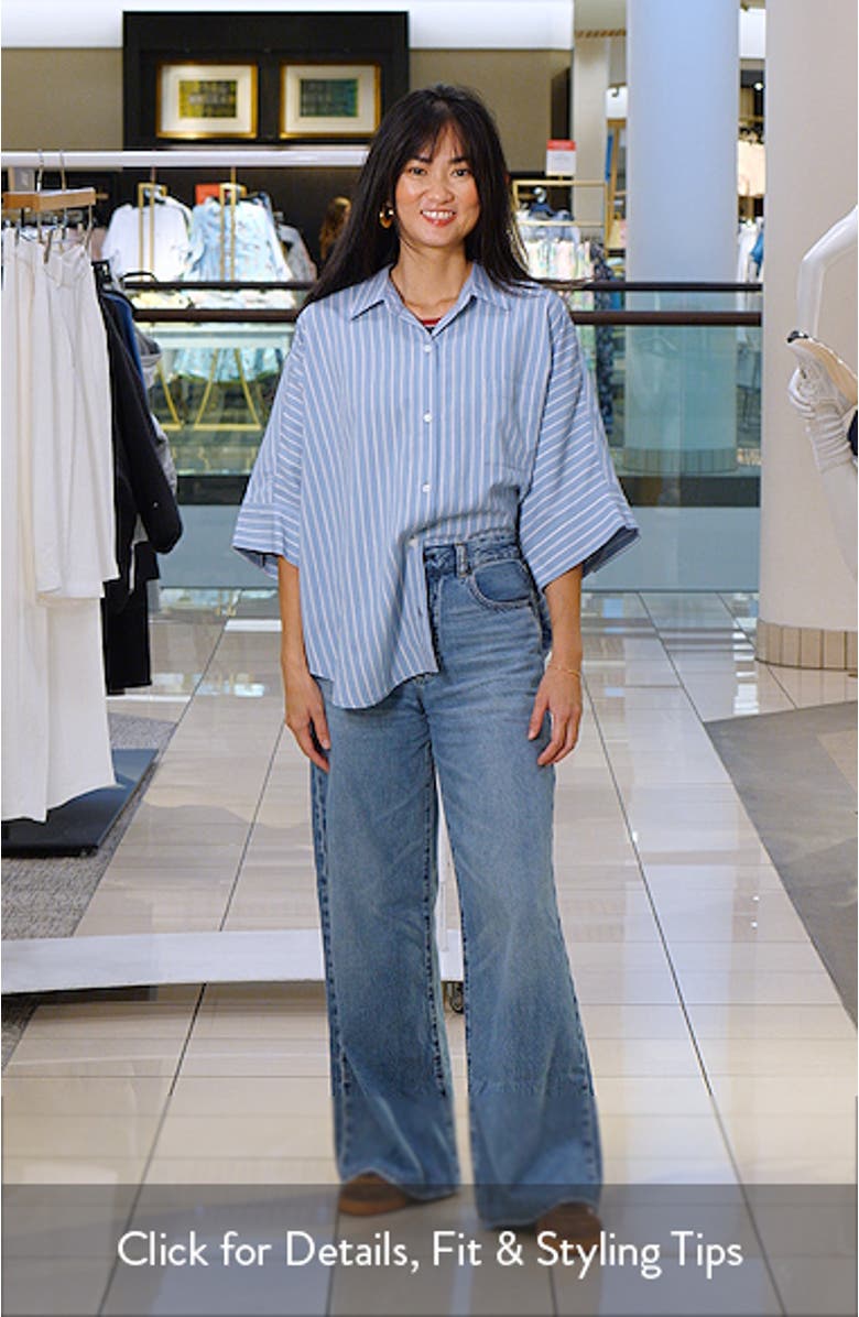Claire Stripe Origami Button-Up Shirt, sales video thumbnail
