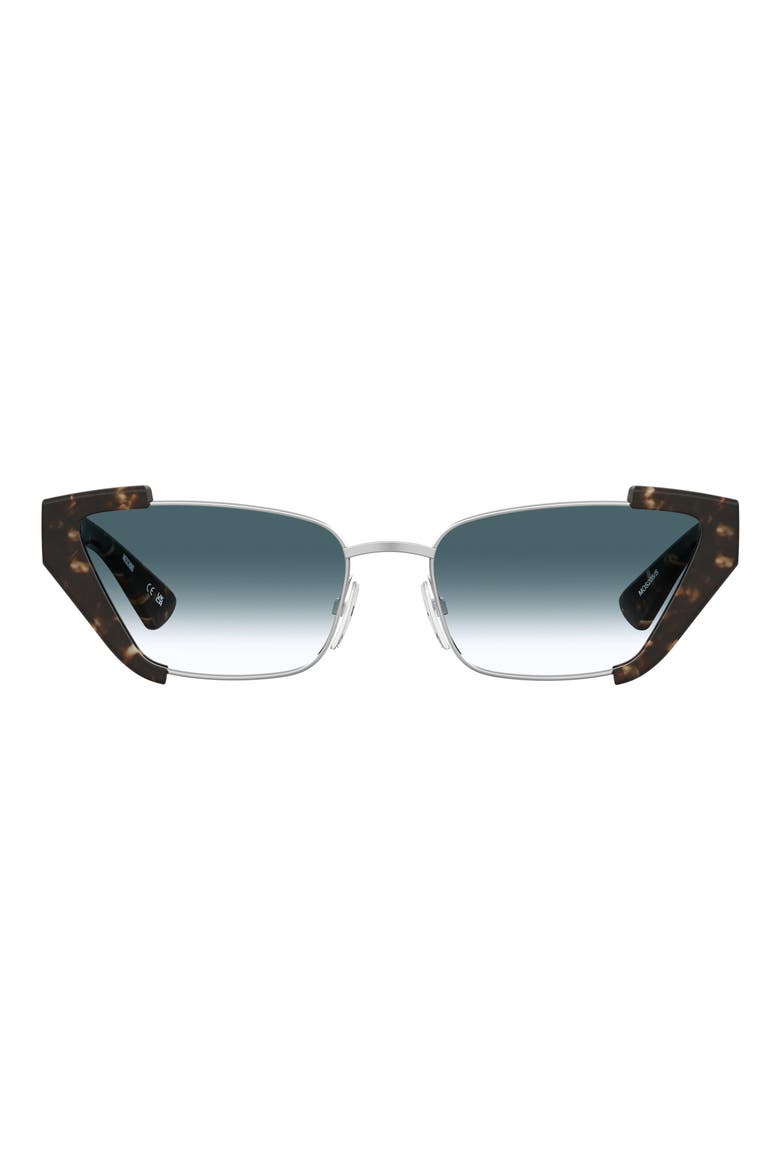 56mm Cat Eye Sunglasses, Main, color, HAVANA SILVER/ DK BLUE SF