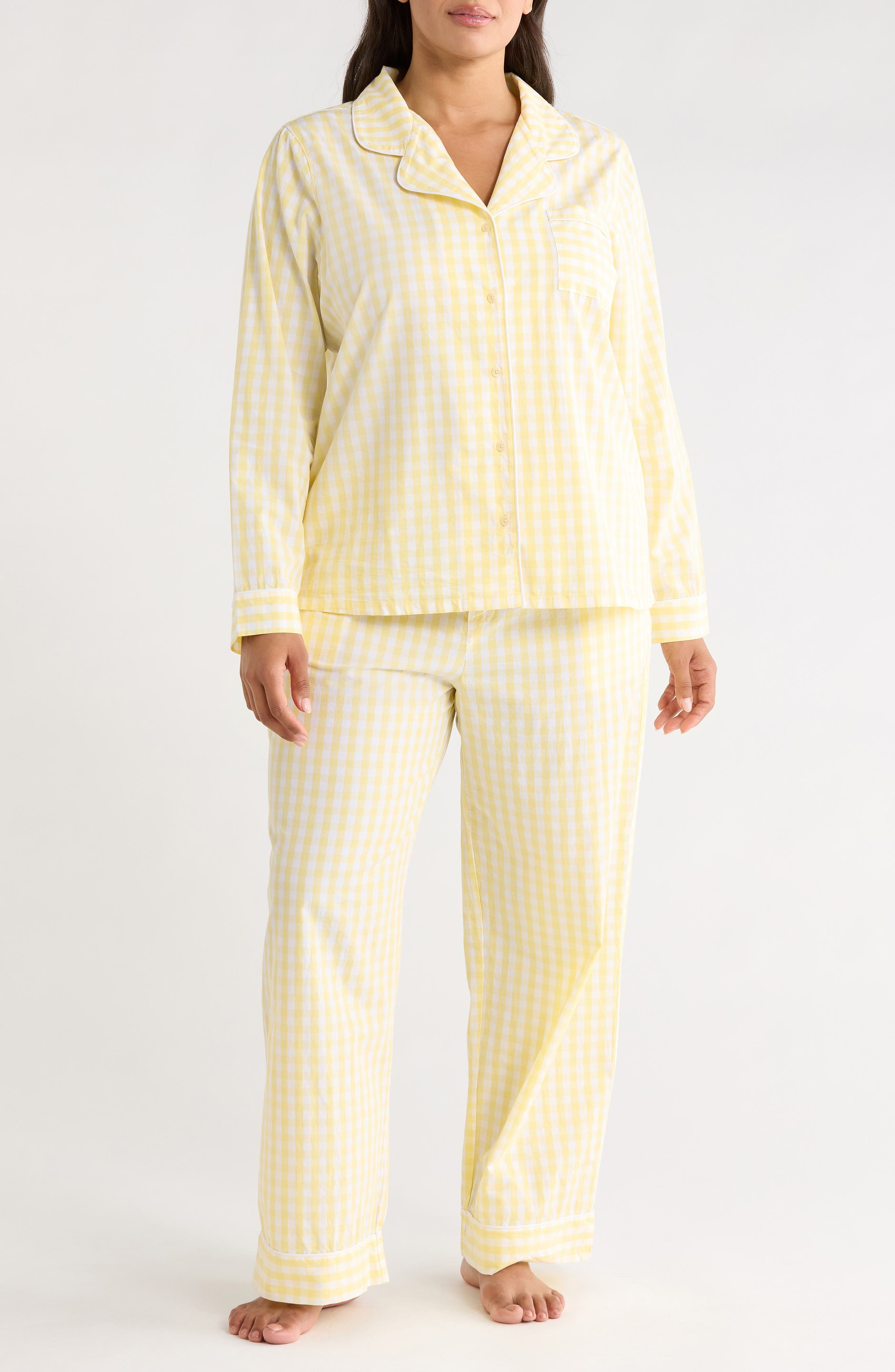 WHITE- YELLOW FLAN GINGHAM