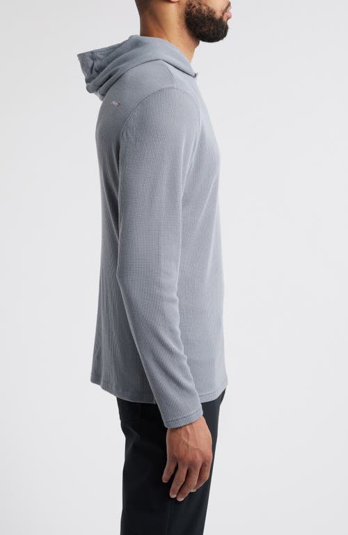 Johnnie-o Brinson Waffle Pullover Hoodie In Thunder