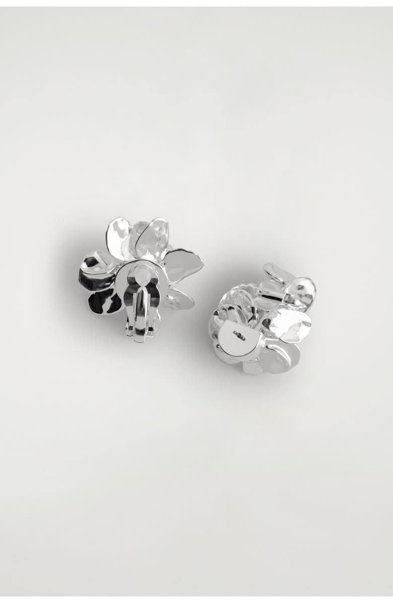 COS Mismatched Floral Earrings, Alternate, color, Silver