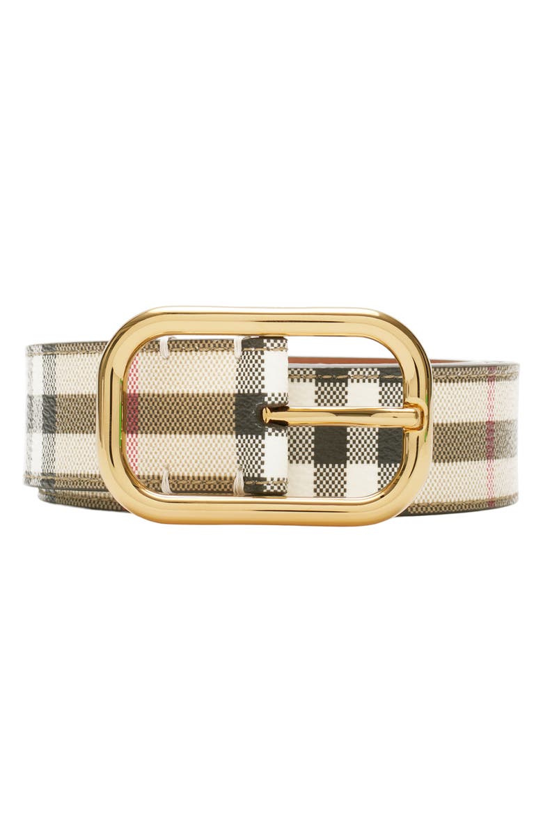Burberry Vintage Check Belt, Main, color, Vintage Check/ Gold
