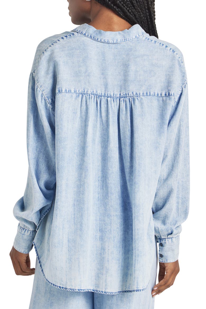 Bleached Button-Up Shirt, Alternate, color, BLEACHED INDIGO