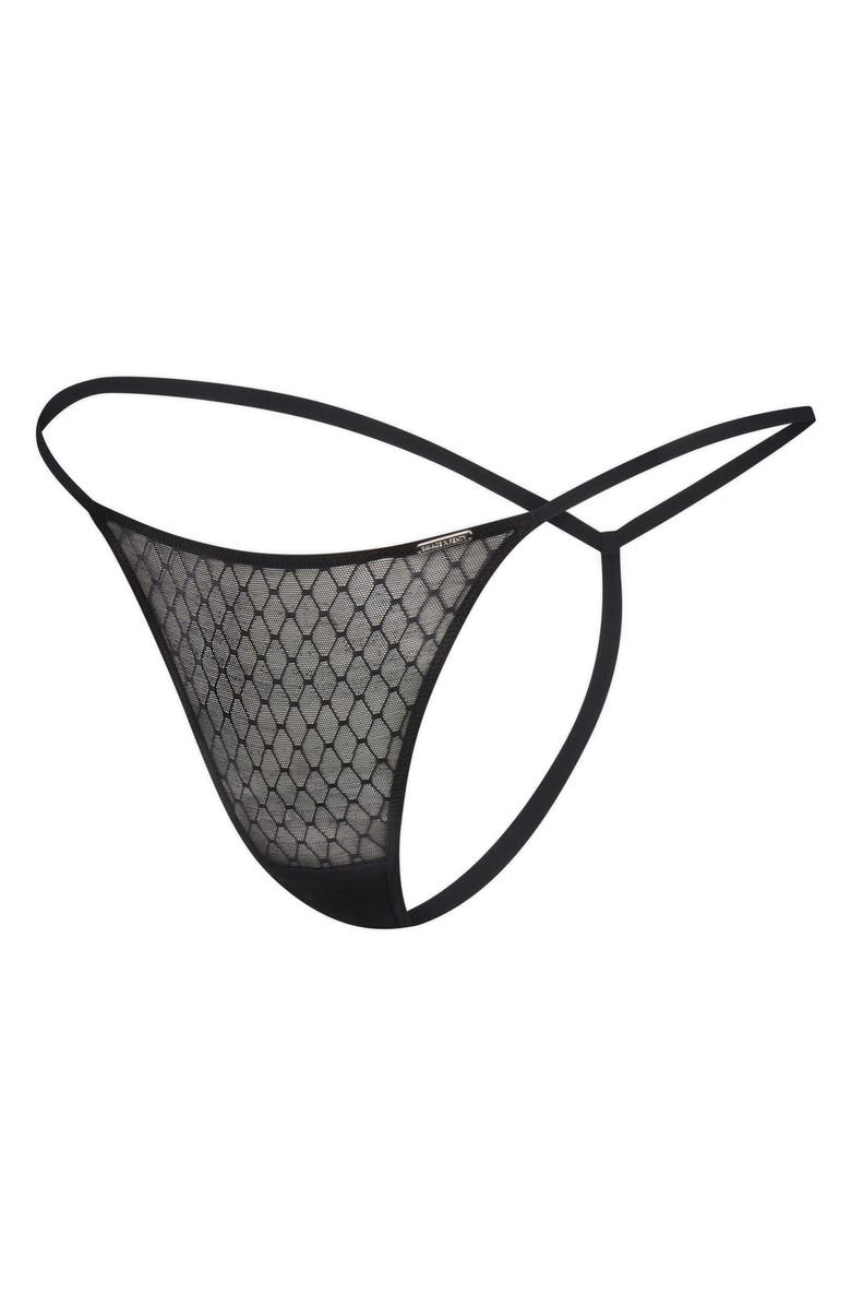 SAVAGE X FENTY Show 'N Tell G-String, Alternate, color, Black Caviar