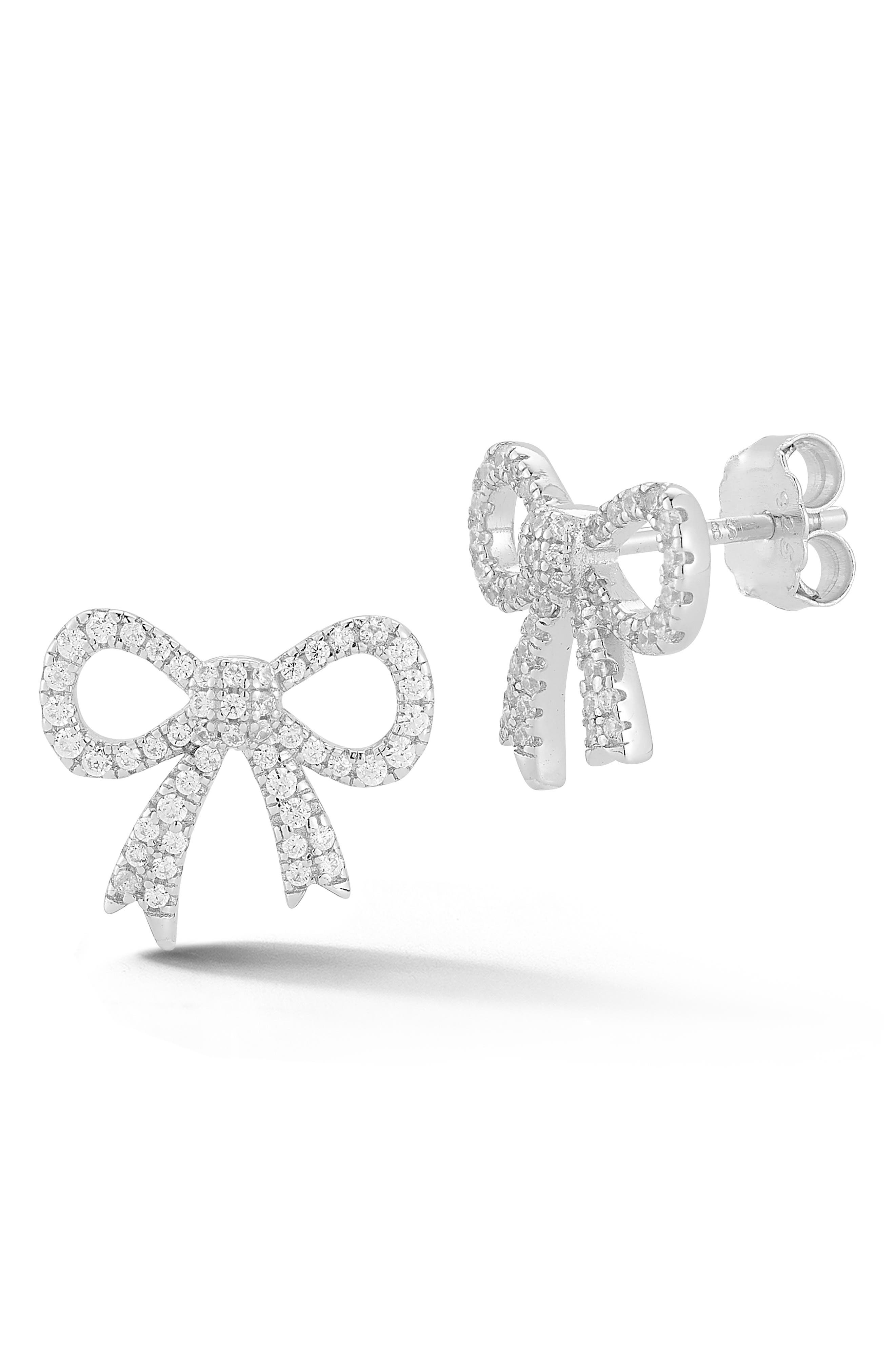 GLAZE JEWELRY Bow Cubic Zirconia Stud Earrings