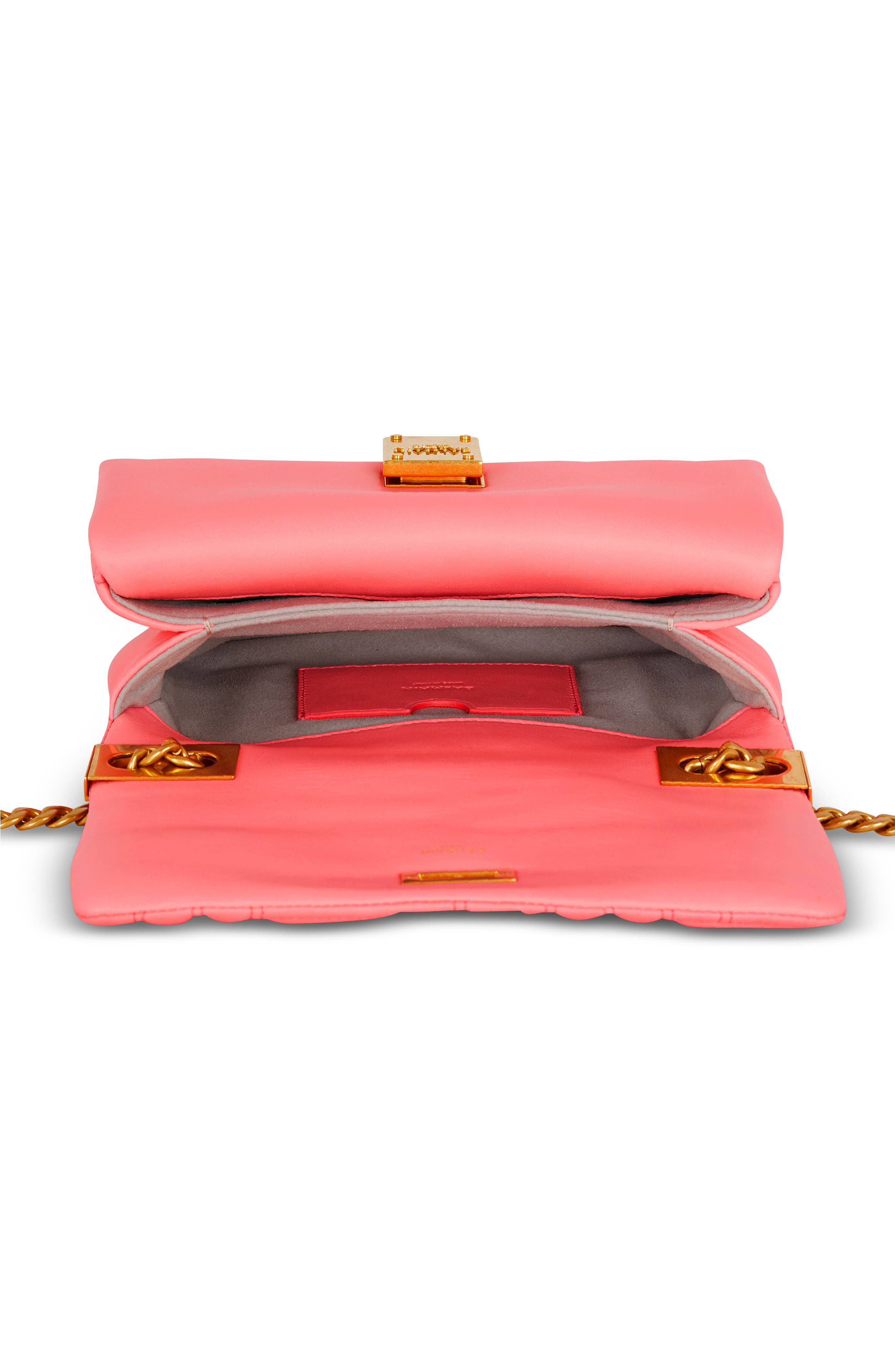 Balmain 1945 Soft Monogram Quilted Lambskin Leather Shoulder Bag, Alternate, color, 