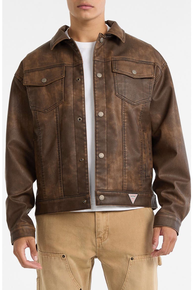 Faux Leather Trucker Jacket (Men) | Nordstrom