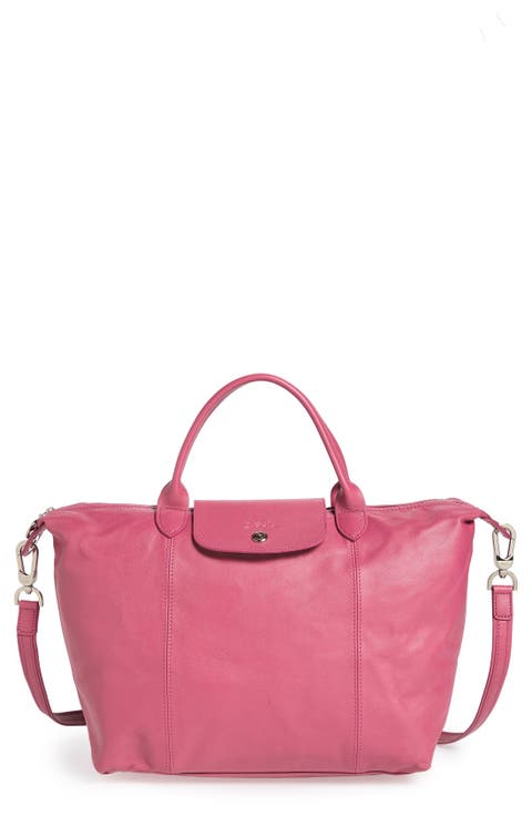 Medium 'Le Pliage Cuir' Leather Top Handle Tote