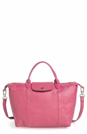 Longchamp Medium 'Le Pliage Cuir' Leather Top Handle Tote