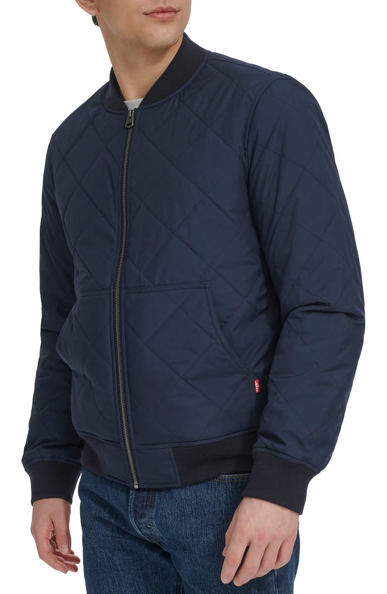 Levi's Quilted Bomber Jacket, Alternate, color, Navy