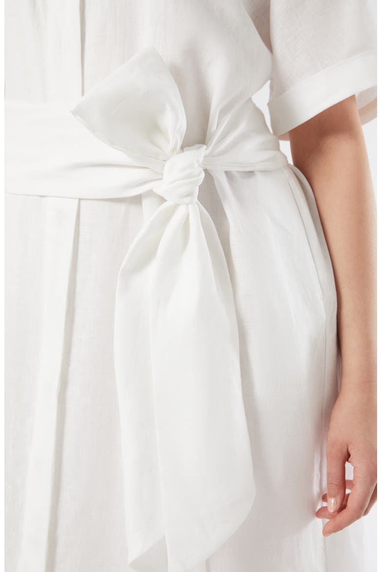 Vago Tie Waist Shirtdress, Alternate, color, OPTICAL WHITE