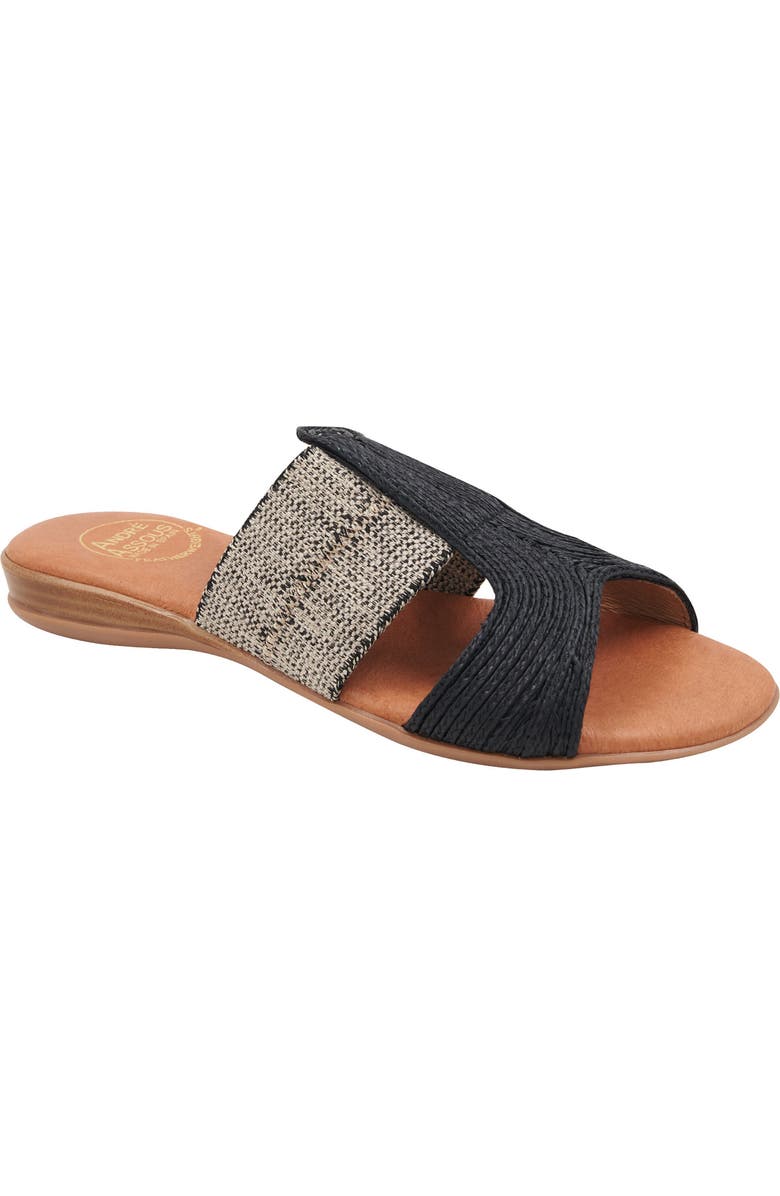 André Assous Noor Raffia Slide Sandal, Main, color,