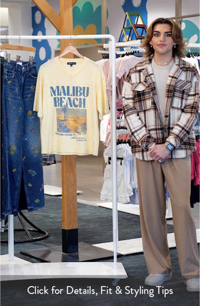 Malibu Beach V-Neck Graphic T-Shirt, sales video thumbnail