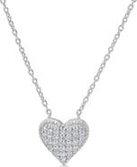Lily Nily Kids' Pavé Cubic Zirconia Heart Pendant Necklace
