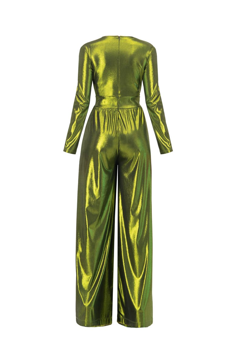 IVONNE V-Neck Wide-Leg Jumpsuit, Alternate, color, Olive Green