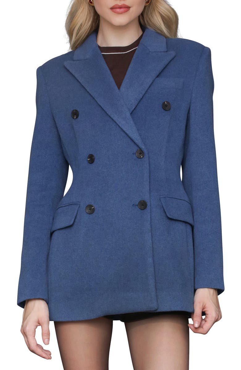 Avec Les Filles Hourglass Blazer Coat, Main, color, Bluestone