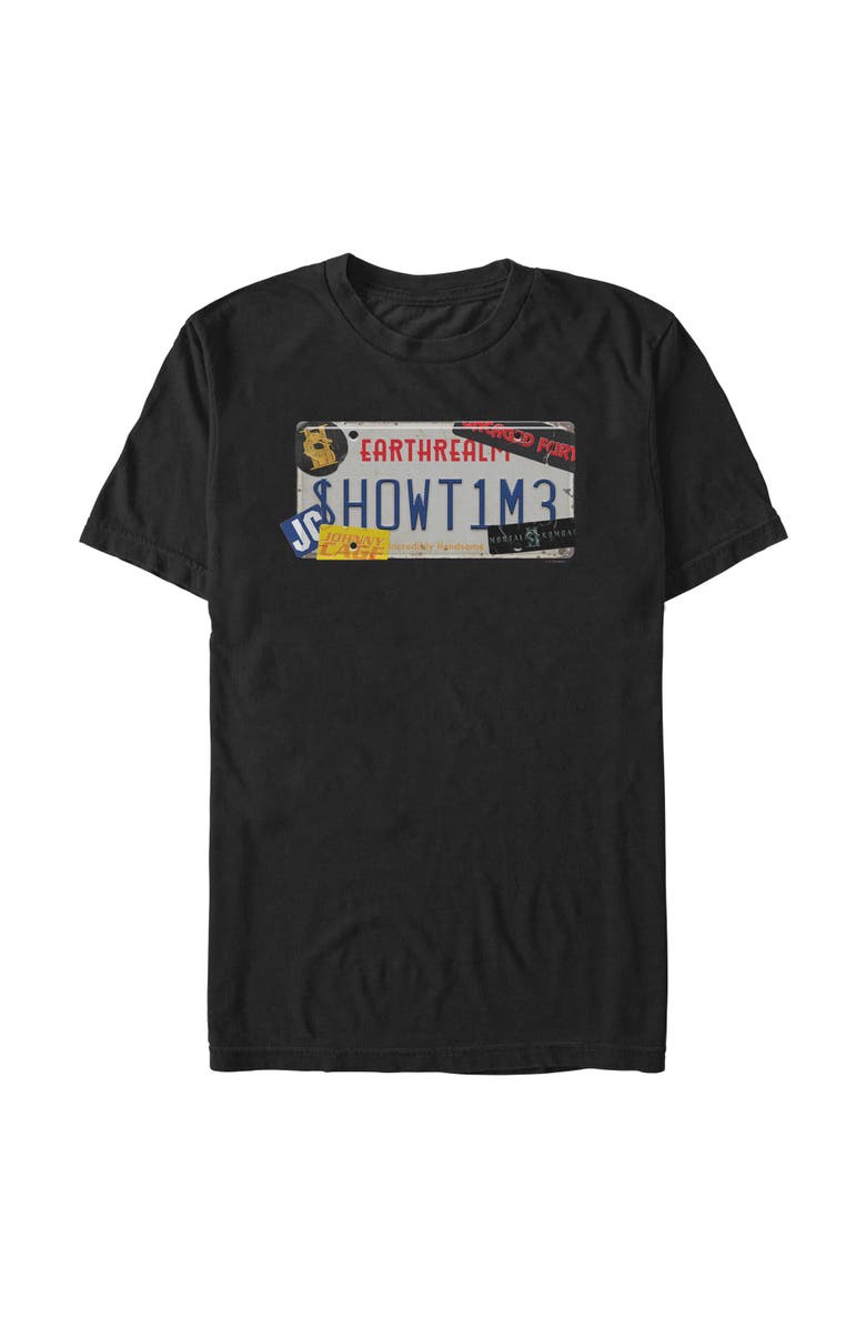 Mortal Kombat II Men's Mortal Kombat II Johnny Cage Showtime License Plate Graphic T-Shirt, Main, color, Black