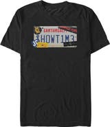 Mortal Kombat II Mens Mortal Kombat II Johnny Cage Showtime License Plate T Shirt