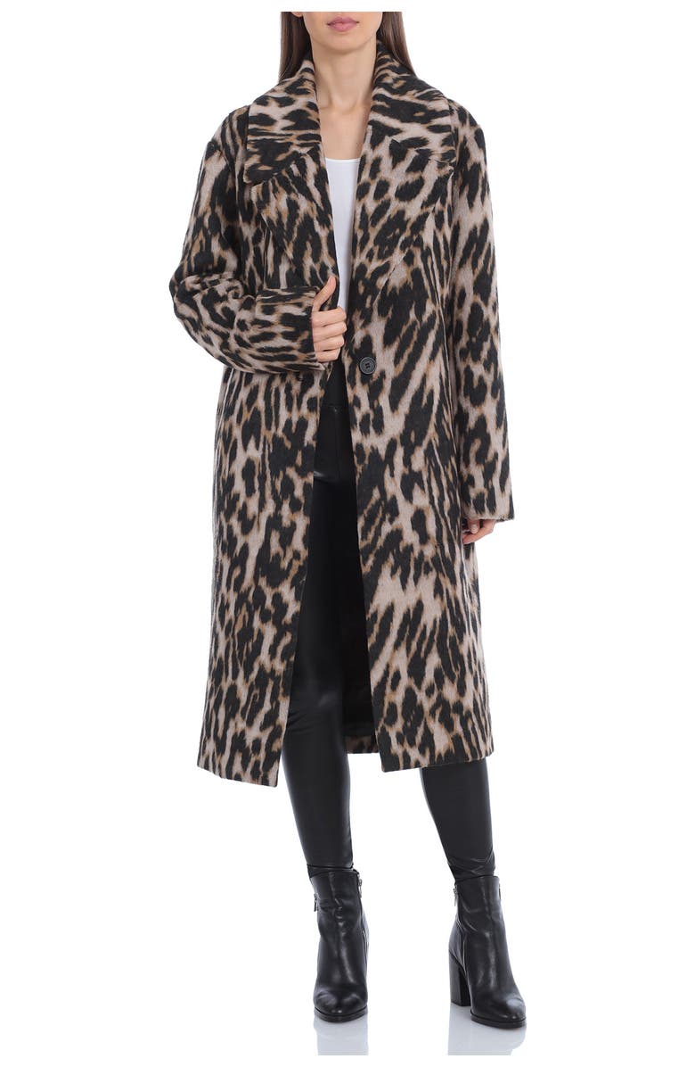Avec Les Filles Leopard Print Coat, Alternate, color, 