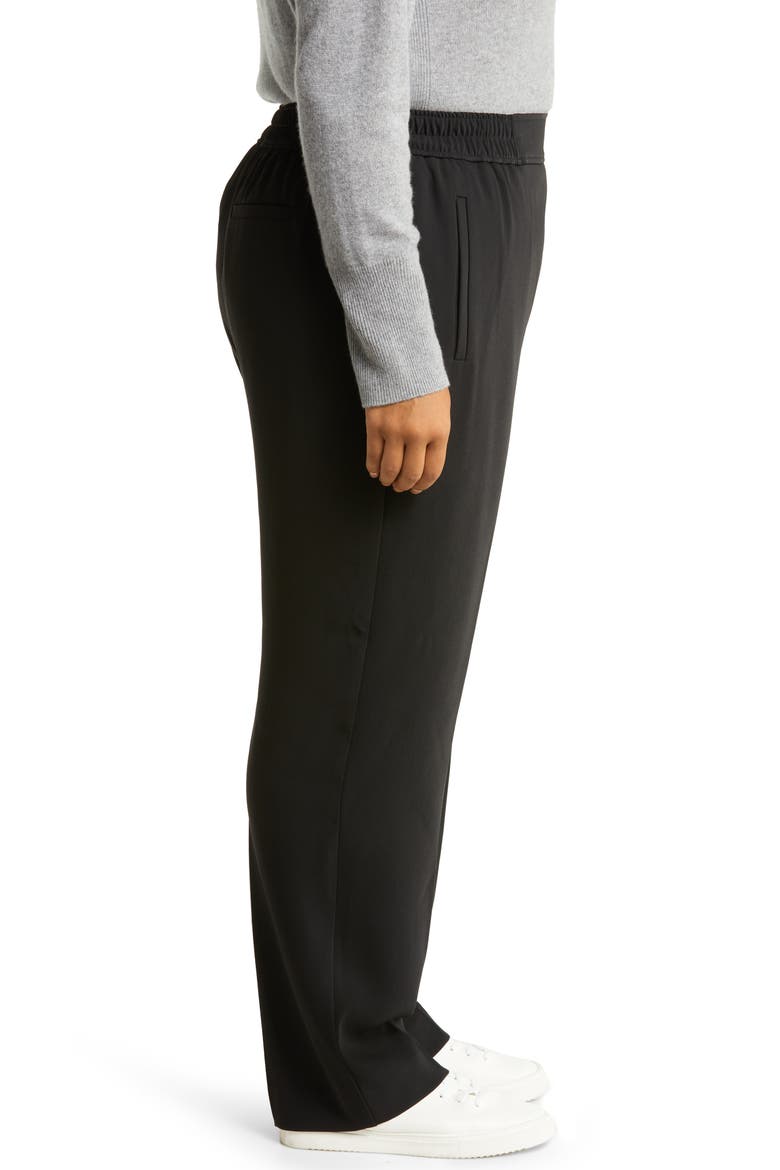 Straight Leg Pull-On Pants, Alternate, color, BLACK