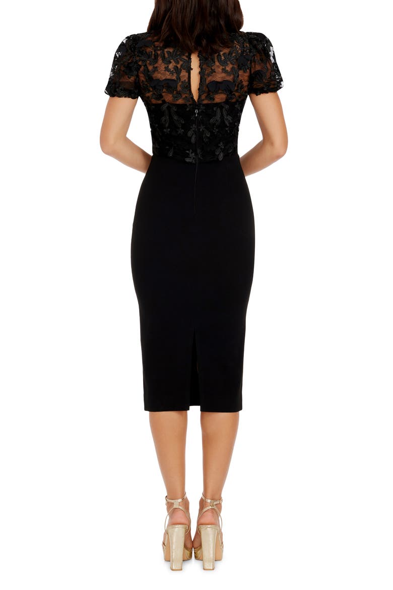 Marianne Lace Sheath Dress, Alternate, color, BLACK