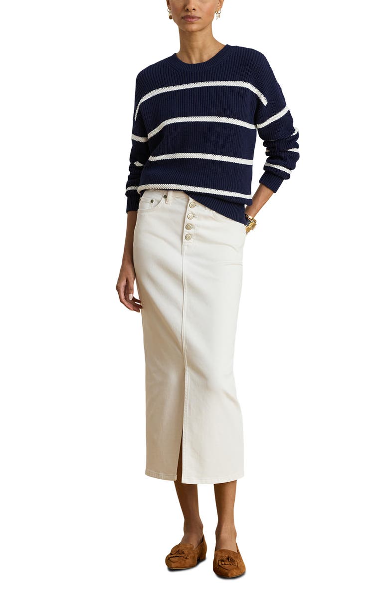 Lauren Ralph Lauren Rindalle Denim Pencil Skirt, Alternate, color, White Wash