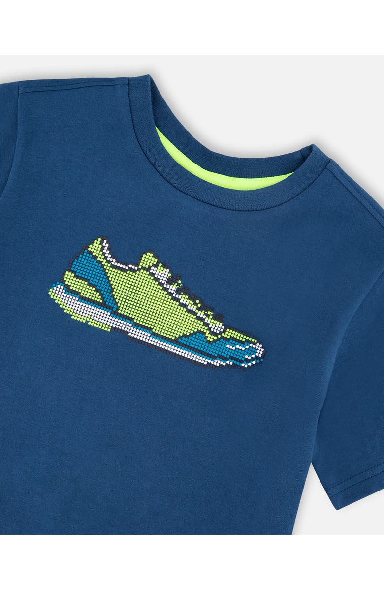 Deux par Deux Organic Cotton Jersey Sneaker Shoe Graphic T-Shirt, Alternate, color, Dark Blue