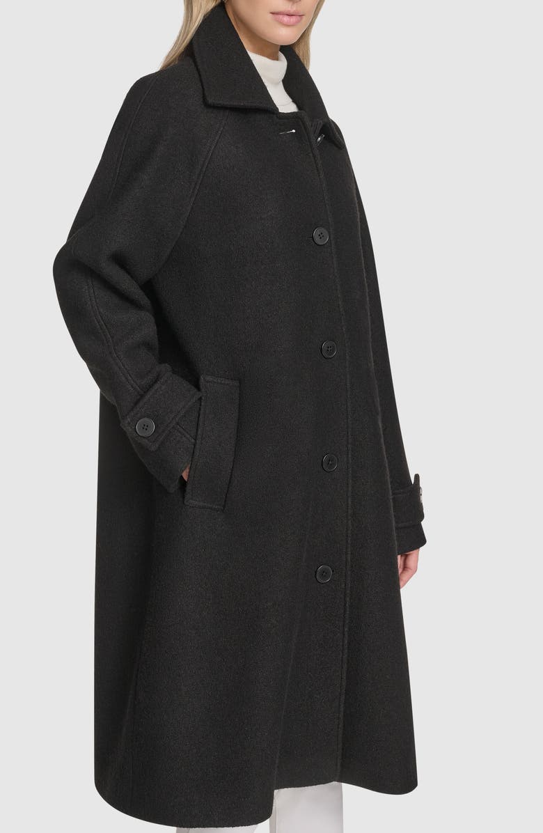 Andrew Marc Jupiter Wool Blend Balmacaan, Alternate, color, Black