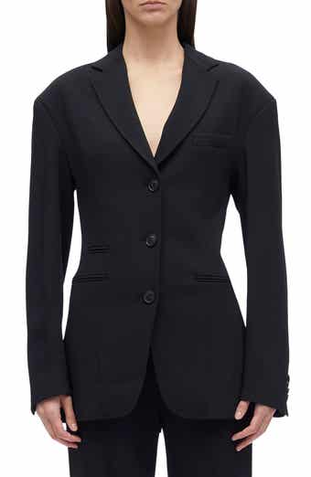 Matte Crepe Cinched Blazer