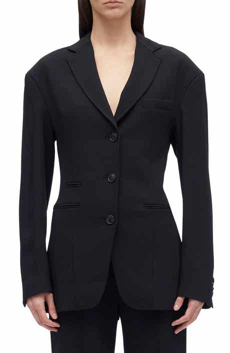 Matte Crepe Cinched Blazer