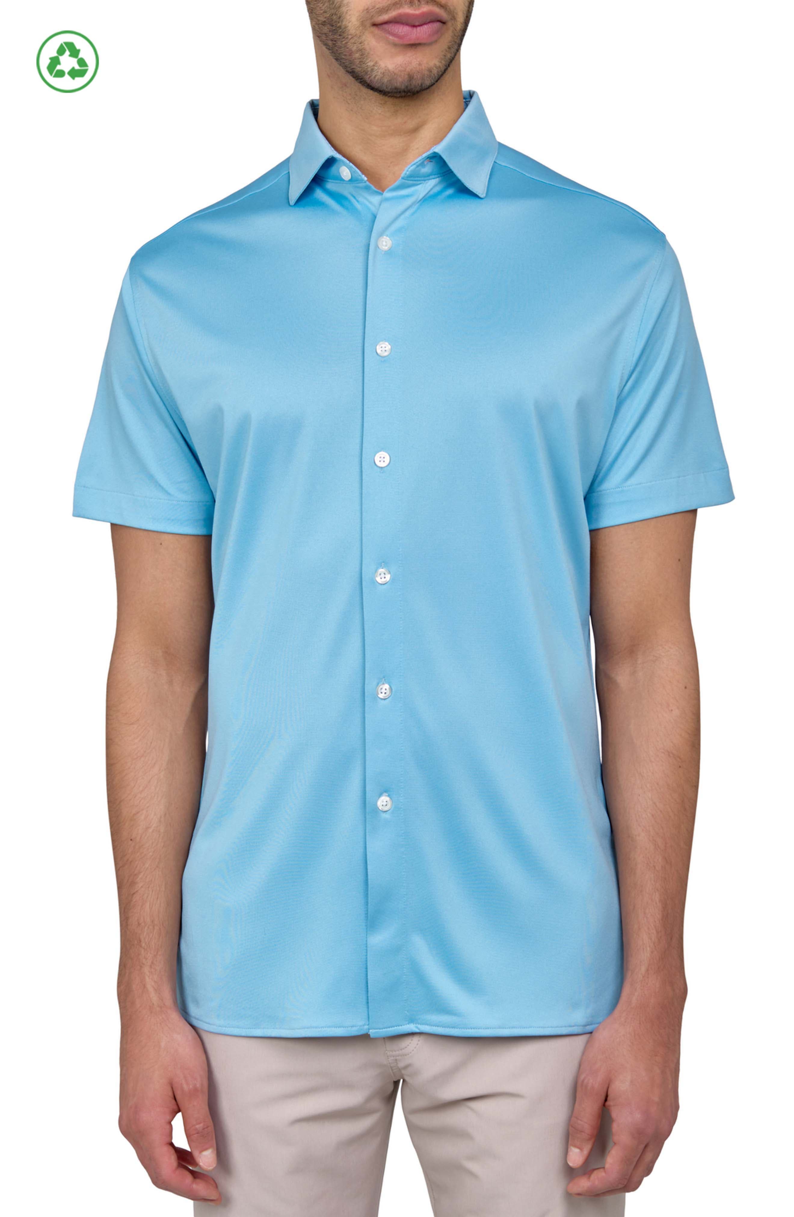 Solid Performance Button-Down Shirt - image 3