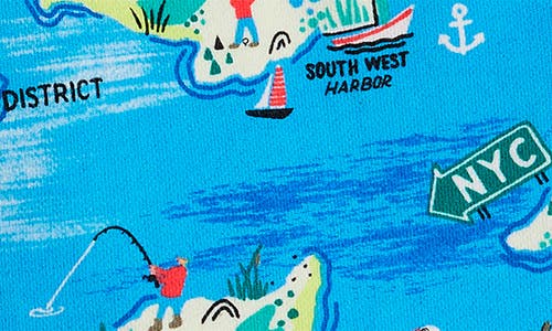 Scotch & Soda Boy's Map-print Bermuda Shorts In 7874 Hampton Island