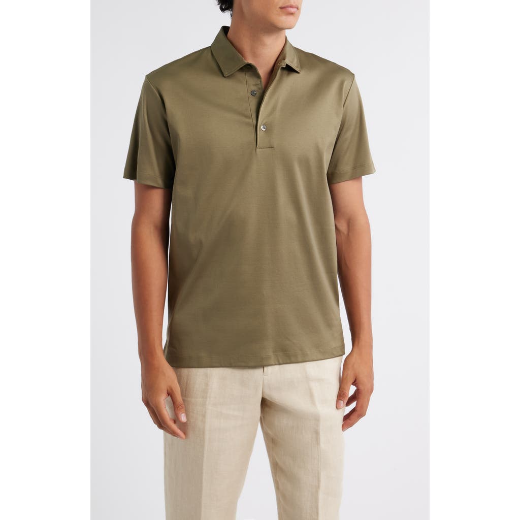 Aurélien Aur1 Solid Cotton Polo In Green