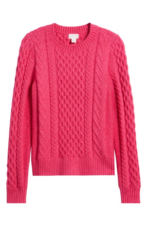 Caslon ® Cable Stitch Crewneck Sweater In Pink