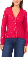 CeCe Foil Heart Cardigan