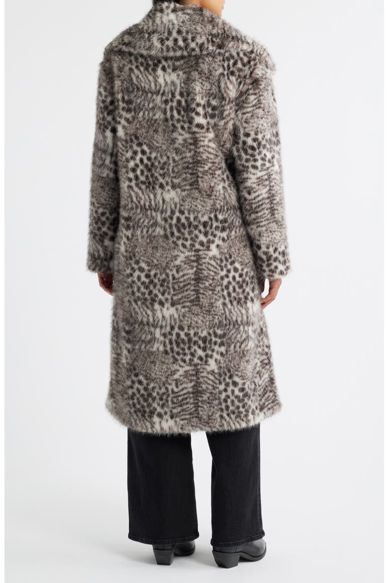 Abstract Leopard Faux Fur Coat, Alternate, color, LEOPARD