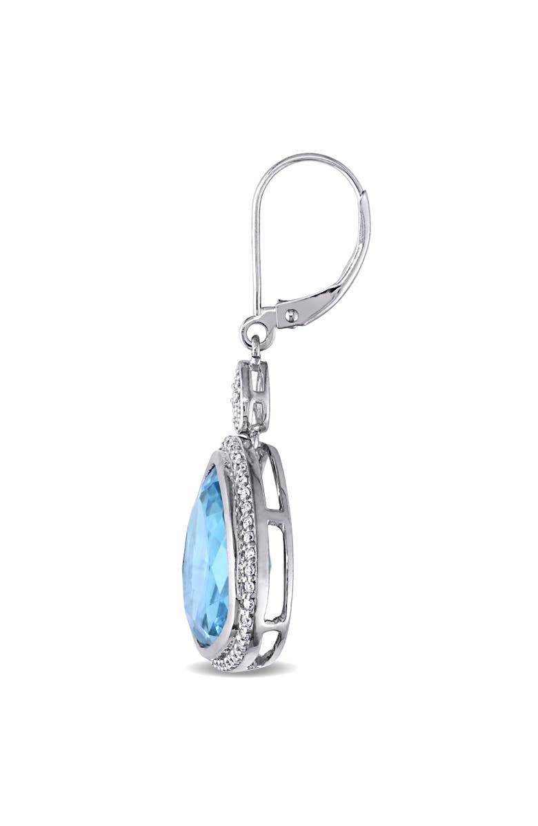Julianna B. Blue Topaz & Diamond Drop Earrings 14k White Gold, Alternate, color, 