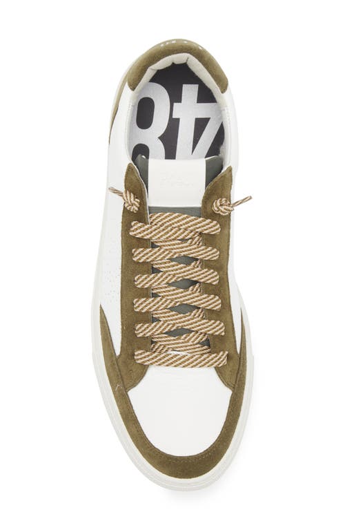 P448 Soho Sneaker In White/dark Green