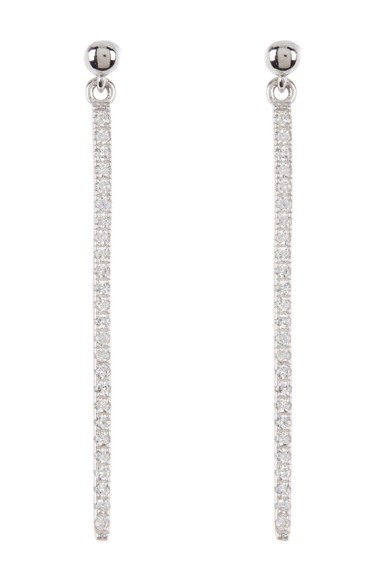 Swarovski Crystal Drop Bar Earrings, Main, color, SILVER