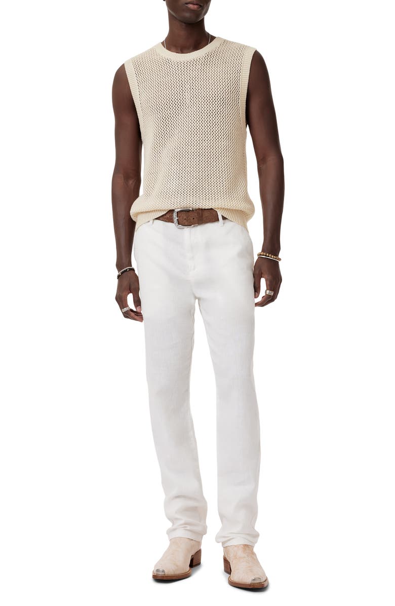 John Varvatos Augusto Chunky Wool & Linen Sweater Vest, Alternate, color, Eggshell