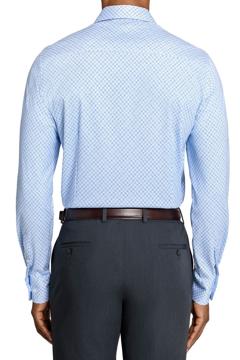 Slim Fit Cross Geo Reworked Button-Up Shirt, Alternate, color, WHITE/ BLUE