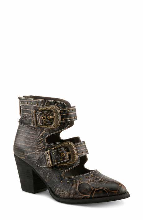 Notched Nature Buckled Bootie