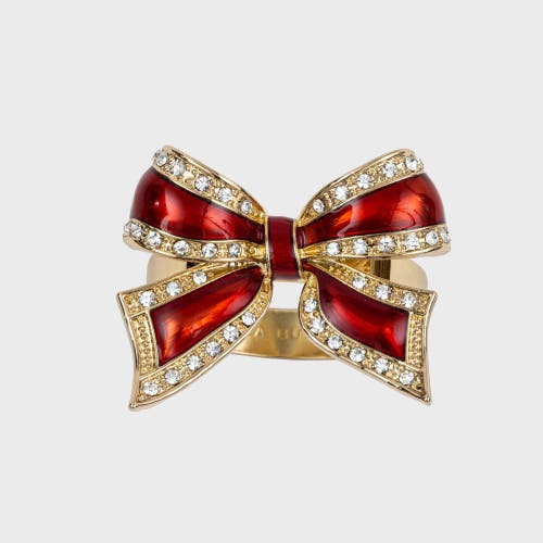 Joanna Buchanan Set-of-four Enamel Bow Skinny Napkin Rings In Red